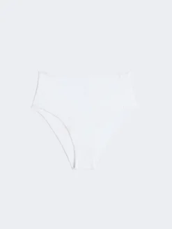 High-waisted jersey bikini bottoms - WHITE