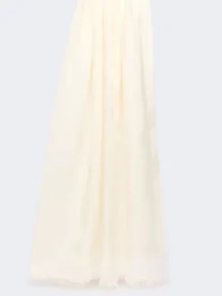 Jacquard wool and modal stole - WHITE