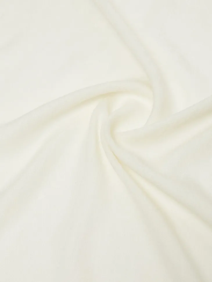 Jacquard wool and silk yarn stole - IVORY