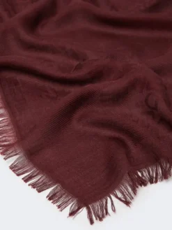 Jacquard-knit modal and cashmere shawl - BORDEAUX
