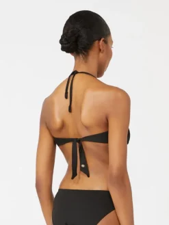 Jersey bandeau bikini top - BLACK