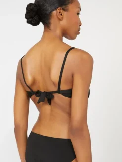Jersey bandeau bikini top - BLACK