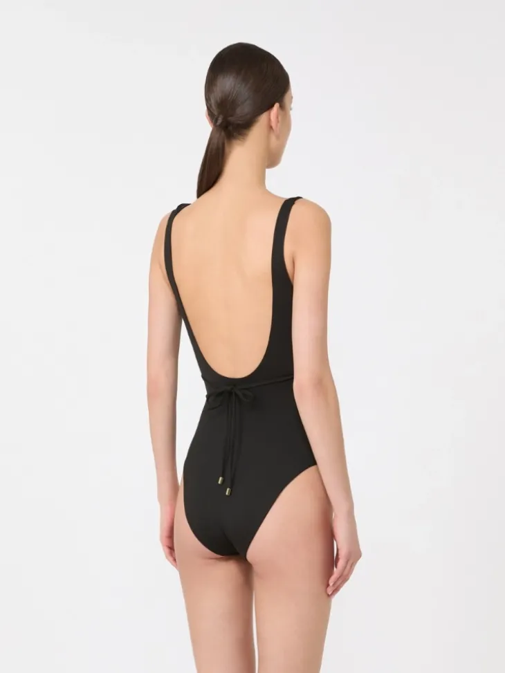 Jersey logo swimsuit - BLACK