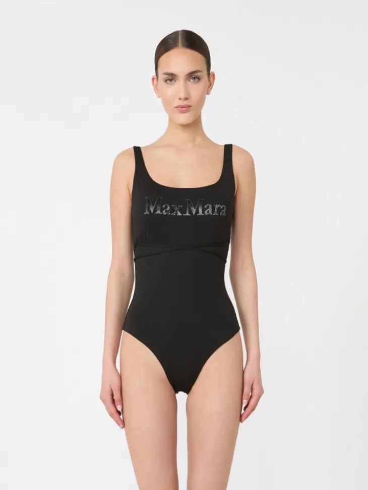 Jersey logo swimsuit - BLACK
