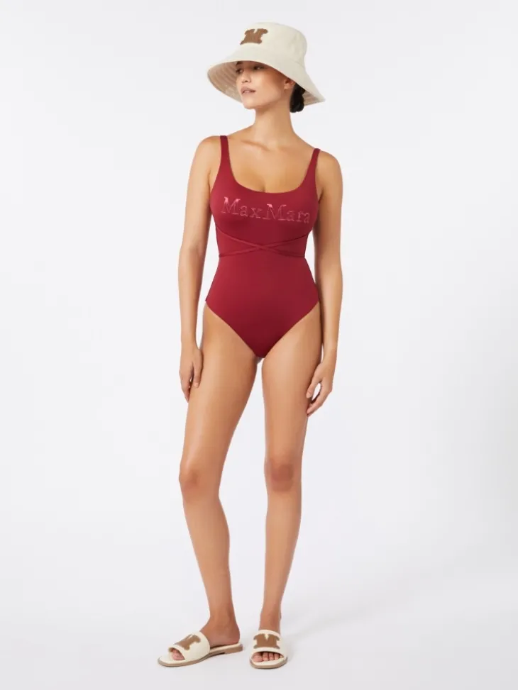 Jersey logo swimsuit - GERANIUM