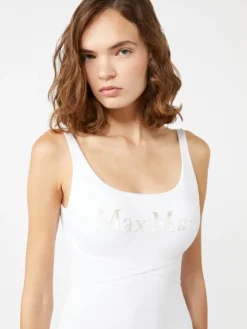 Jersey logo swimsuit - WHITE