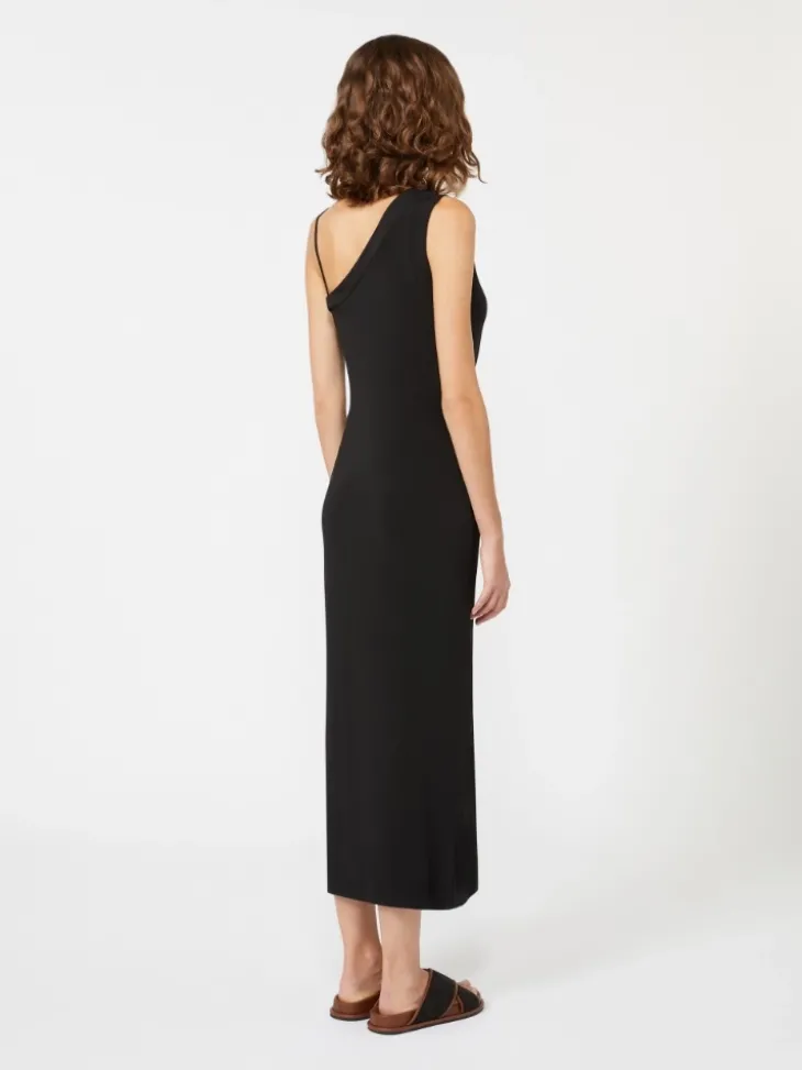Jersey one-shoulder dress - BLACK