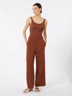 Jersey racer-back swimsuit - CHOCOLATE