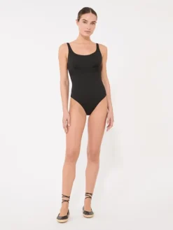 Jersey racer-back swimsuit - BLACK