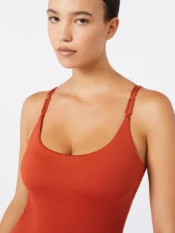 Jersey racer-back swimsuit - CORAL