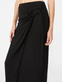 Jersey wrap skirt - BLACK