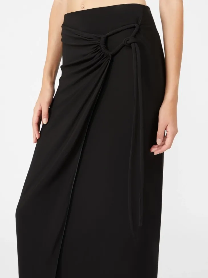 Jersey wrap skirt - BLACK