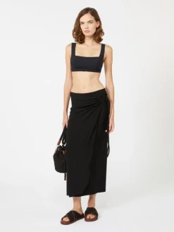 Jersey wrap skirt - BLACK
