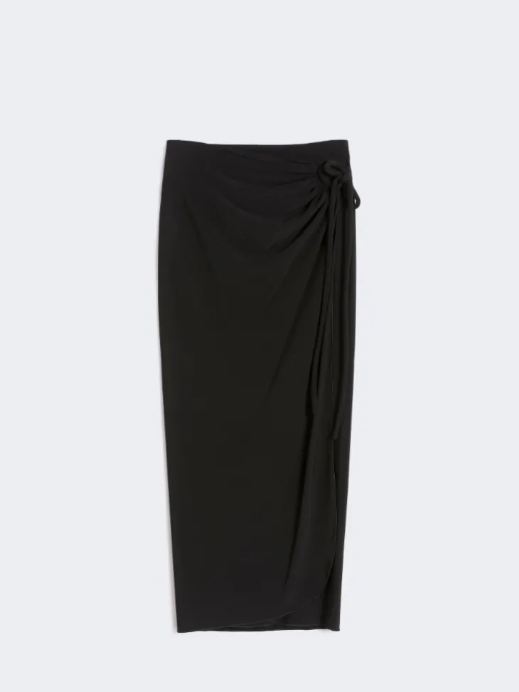 Jersey wrap skirt - BLACK