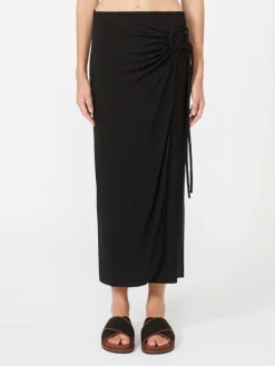 Jersey wrap skirt - BLACK