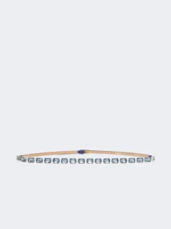 Jewelled nappa leather belt - CORNFLOWER BLUE