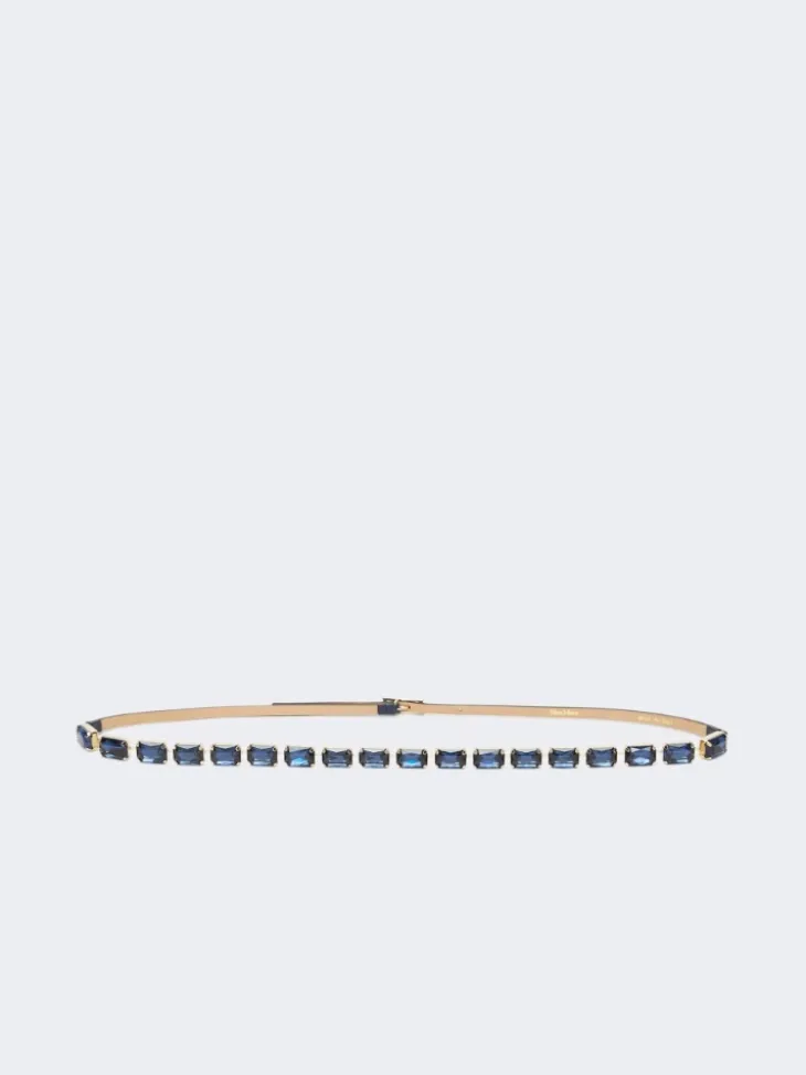 Jewelled nappa leather belt - ULTRAMARINE