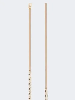 Jewelled nappa leather belt - BEIGE