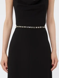 Jewelled nappa leather belt - BLACK