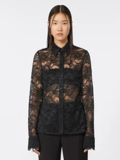 Lace shirt - BLACK