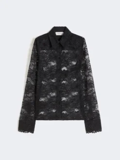 Lace shirt - BLACK
