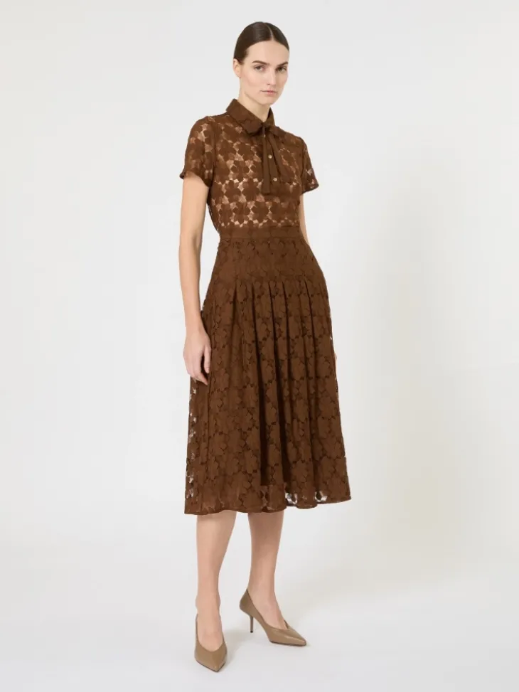 Lace T-shirt - CHOCOLATE