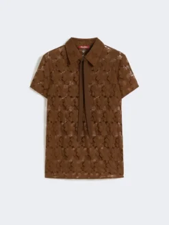 Lace T-shirt - CHOCOLATE