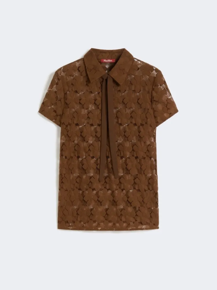 Lace T-shirt - CHOCOLATE