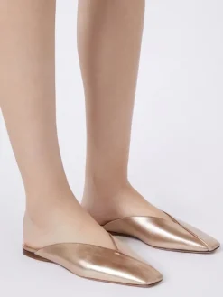 Laminated Nappa leather mules - PINK
