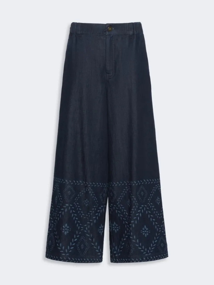 Laser-cut denim jeans - NAVY