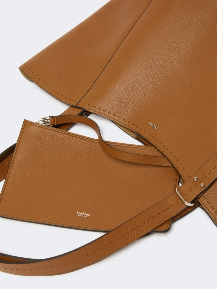 Leather Archetipo handbag - AMBER BROWN