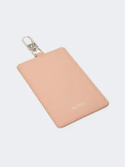Leather badge holder - PINK