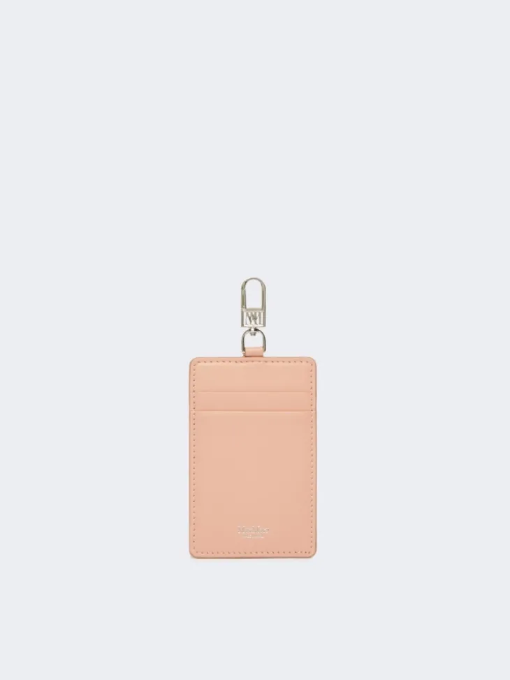 Leather badge holder - PINK