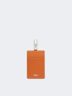 Leather badge holder - RUST
