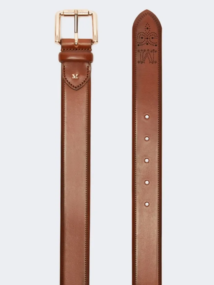 Leather belt - BROWN
