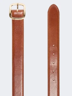 Leather belt - TOBACCO