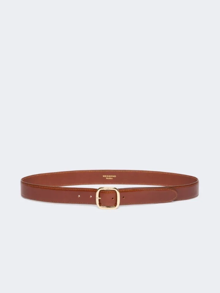 Leather belt - TOBACCO