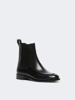 Leather Chelsea ankle boots - BLACK