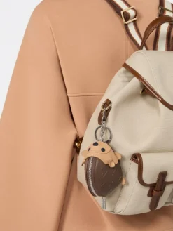 Leather coin purse - TOBACCO