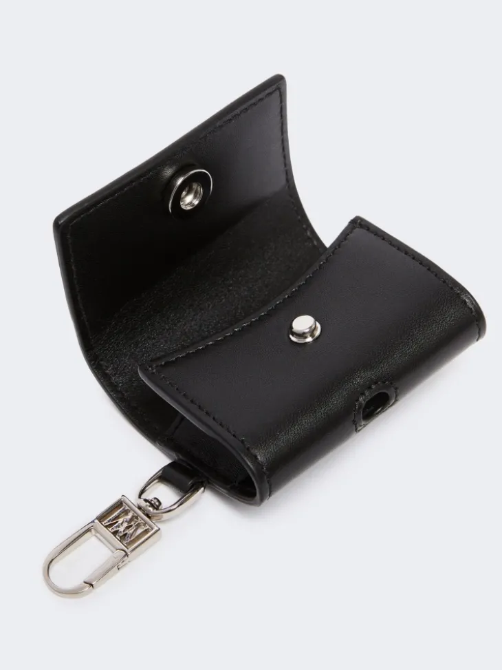 Leather earphone pouch - BLACK