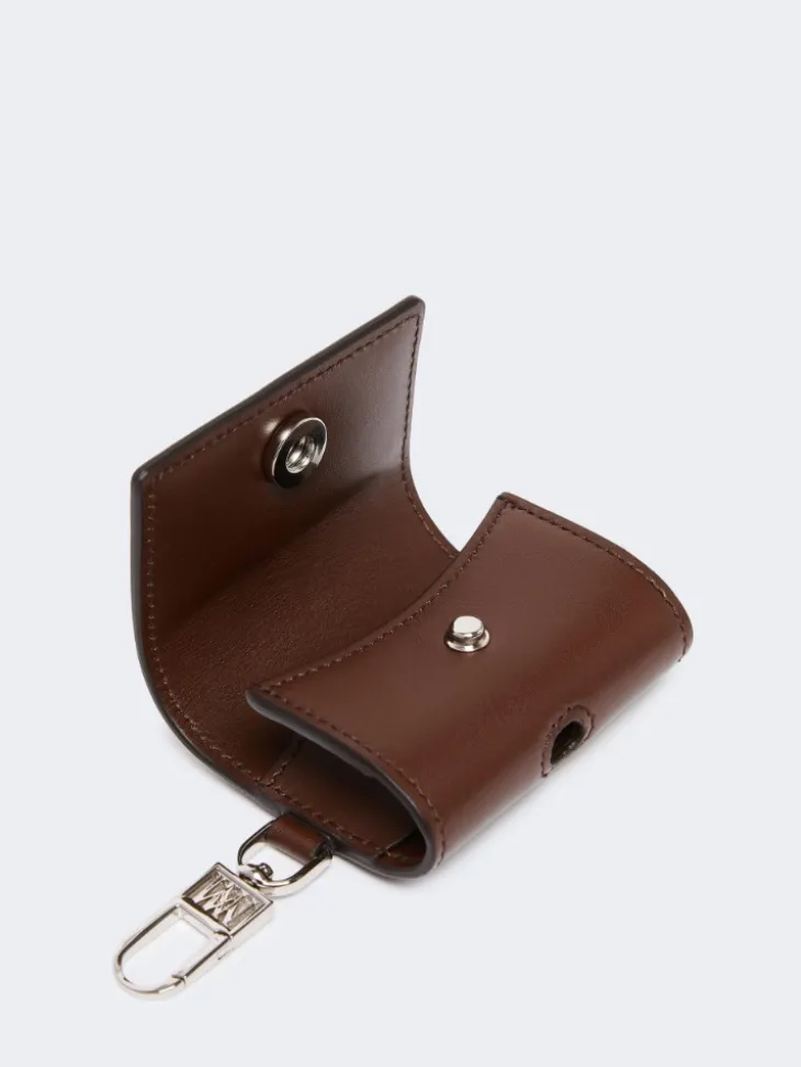 Leather earphone pouch - COCOA
