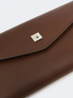 Leather envelope wallet - COCOA