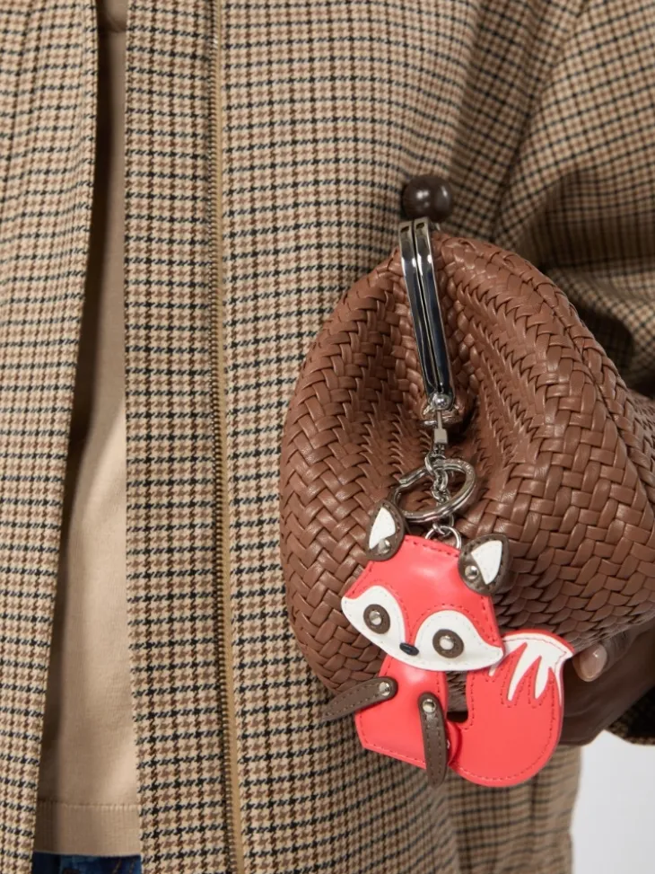 Leather keychain - RED