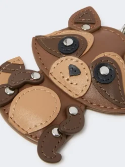 Leather keychain - TOBACCO