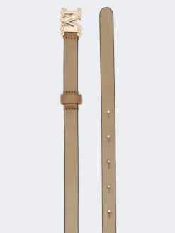 Leather Monogram belt - MUD
