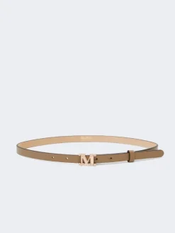Leather Monogram belt - MUD