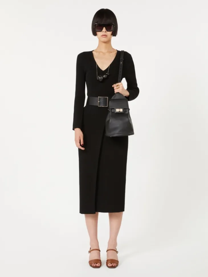Leather, one-shoulder Margaux backpack - BLACK