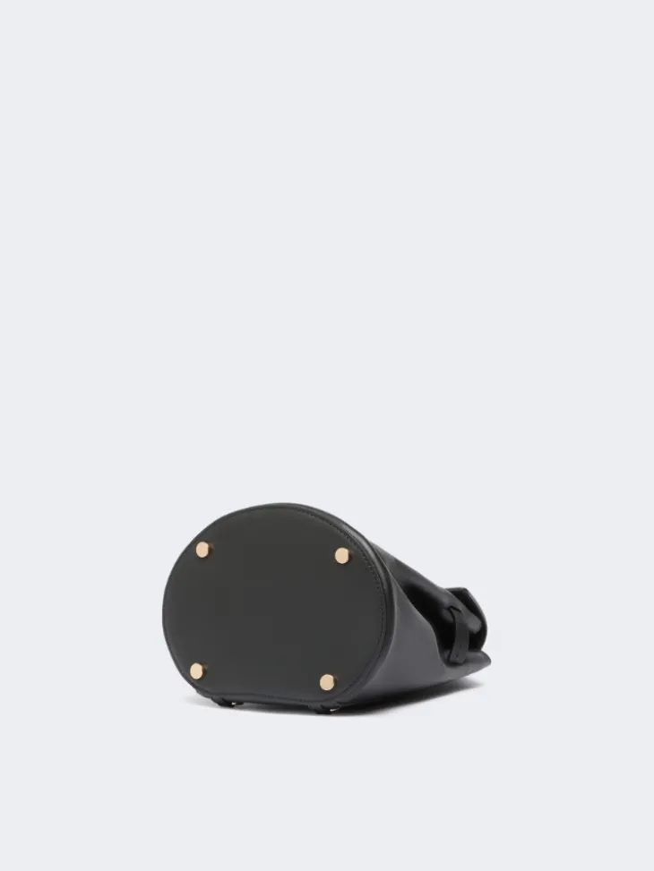 Leather, one-shoulder Margaux backpack - BLACK