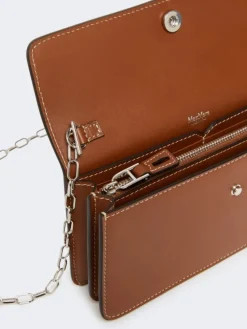 Leather phone pouch - AMBER BROWN