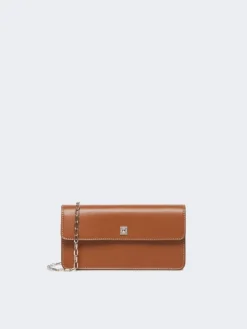 Leather phone pouch - AMBER BROWN